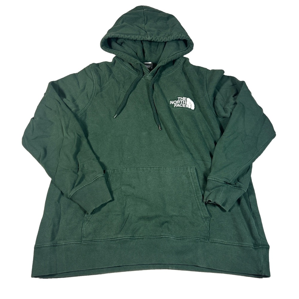 The North Face Hoodie Sweater Ladies Large Green White Patch Embroidery Women